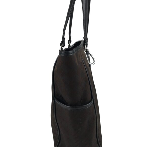 Nine‎ West Tote Travel Computer Shoulder Bag Designer Case Womens Brown/Black - Picture 4 of 15